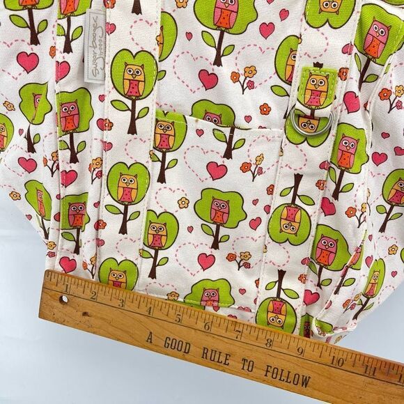 Sugarbooger Owl Tree Print Tote Shoulder Bag Lined Pockets Canvas Green - Picture 13 of 16